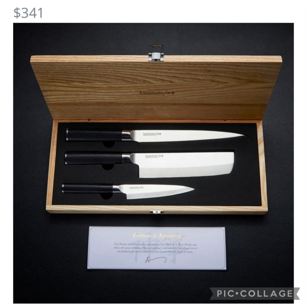 Kamikoto Kanpeki Knife Set of 3 knives New in Ashwood box